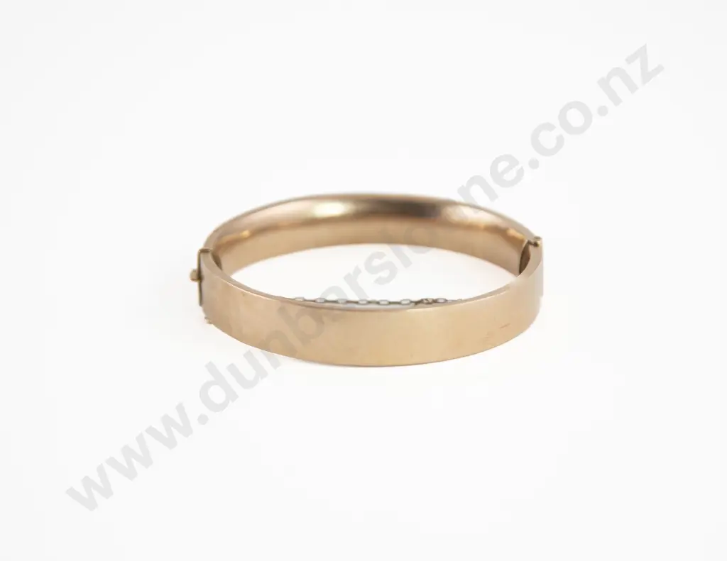 9ct Plain Hinged Snap Bangle Image 1++