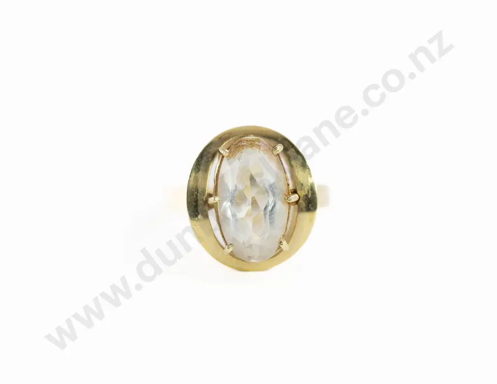 14ct Single Rock Crystal Dress Ring Image 1++