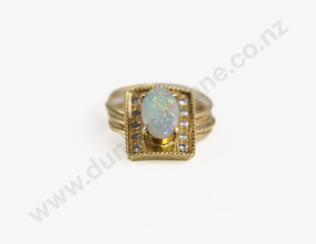 18ct Opal and Cubic Zirconia Dress Ring Image 1++