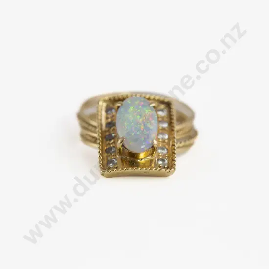 18ct Opal and Cubic Zirconia Dress Ring