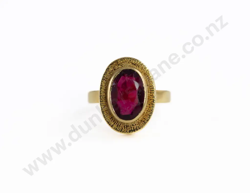 18ct Single Imitation Ruby Dress Ring Image 1++