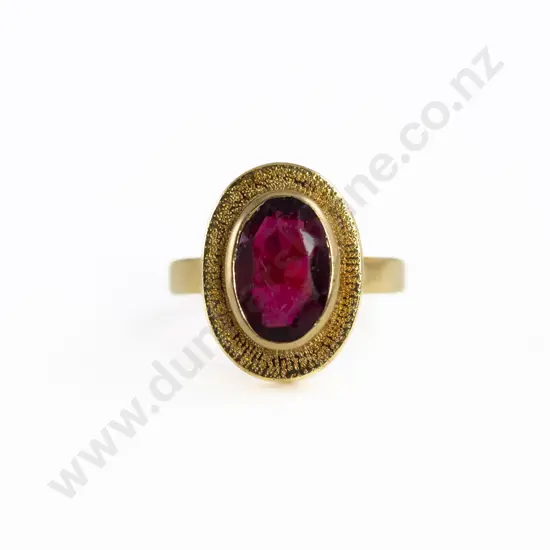 18ct Single Imitation Ruby Dress Ring
