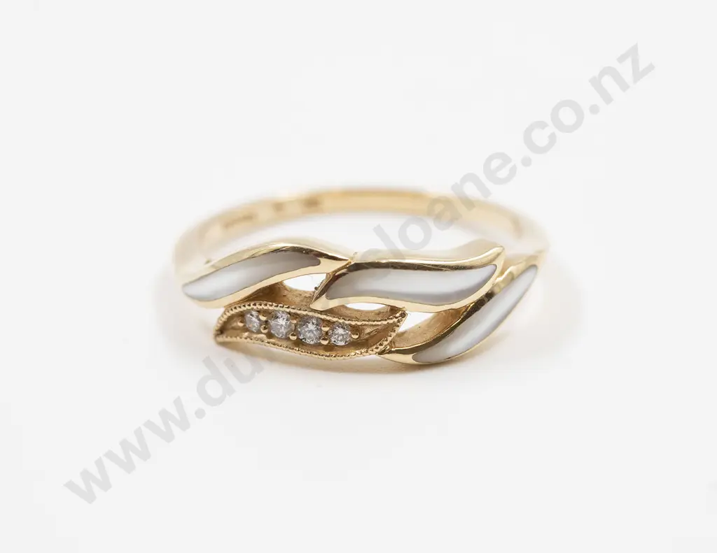 Kabana Design 14ct Four Stone Diamond and MOP Dress Ring Image 1++