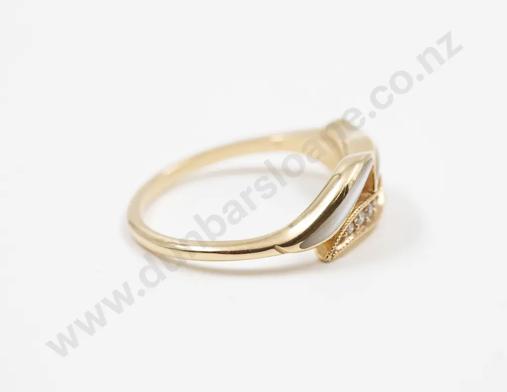 Kabana Design 14ct Four Stone Diamond and MOP Dress Ring Image 1++