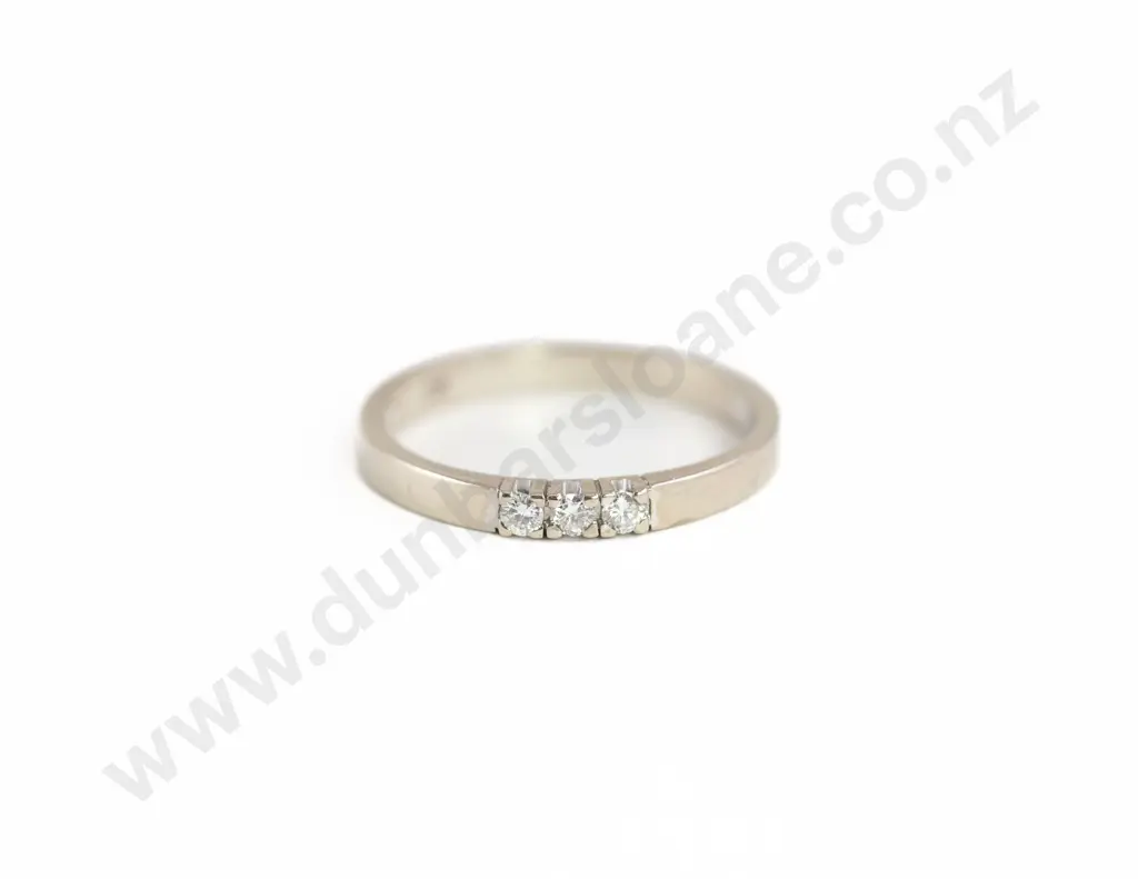 14ct White Gold Three Stone Diamond Eternity Band Image 1++