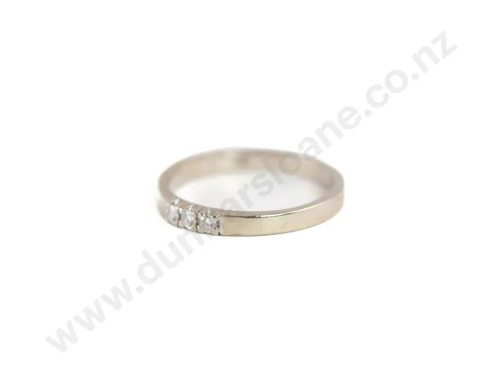 14ct White Gold Three Stone Diamond Eternity Band Image 1++