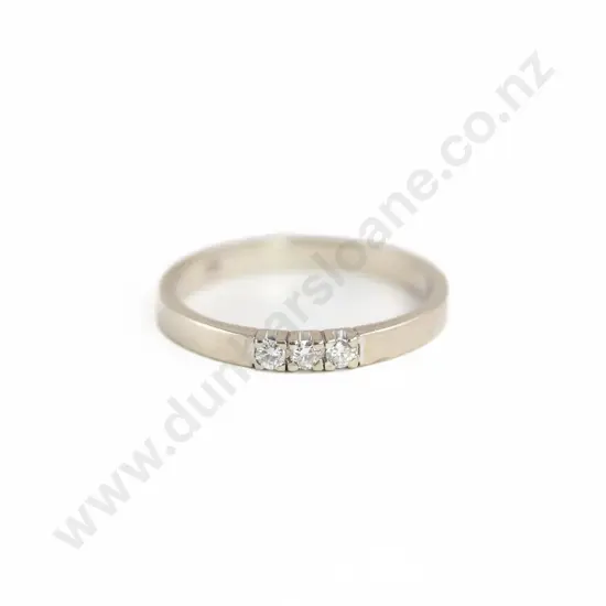 14ct White Gold Three Stone Diamond Eternity Band