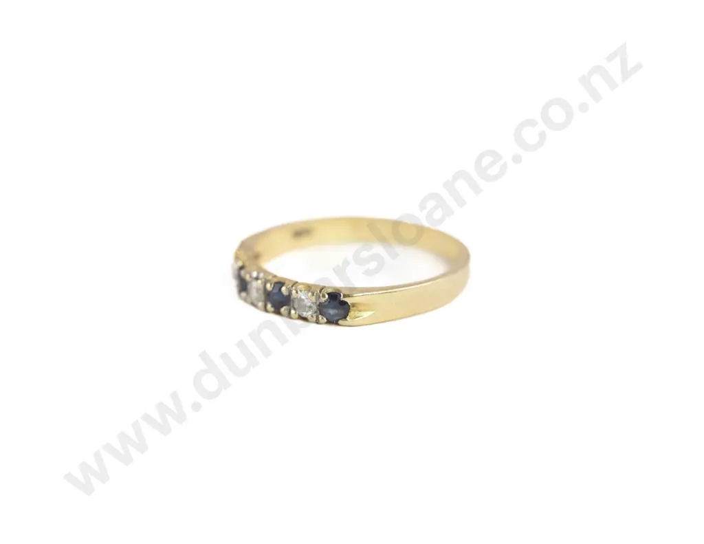 18ct Seven Stone Sapphire and Diamond Eternity Band Ring Image 1++