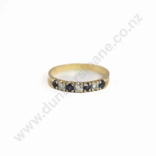 18ct Seven Stone Sapphire and Diamond Eternity Band Ring