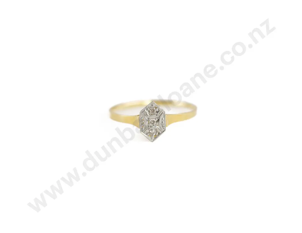 Art Deco Platinum and 18ct Diamond Ring Image 1++