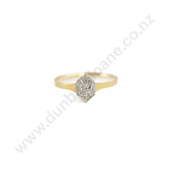 Art Deco Platinum and 18ct Diamond Ring
