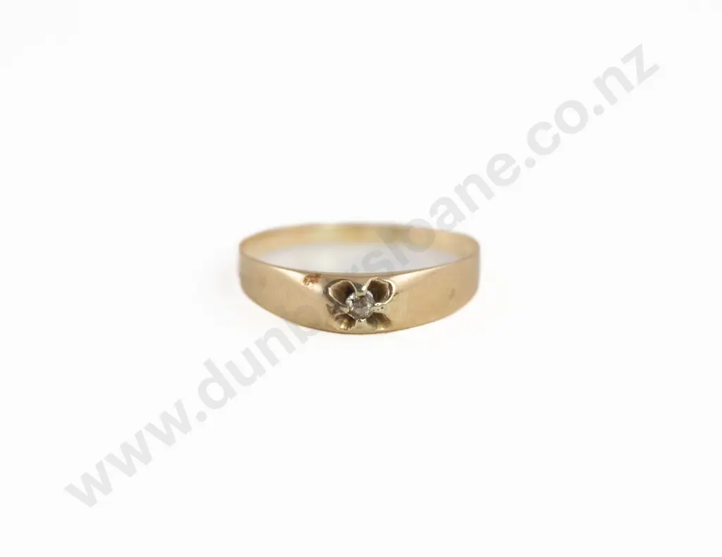 Vintage 14ct Single Old Diamond Band Ring Image 1++
