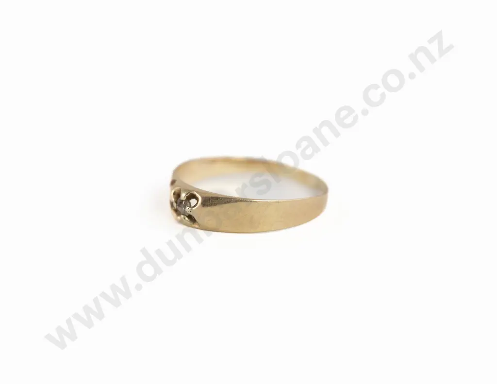 Vintage 14ct Single Old Diamond Band Ring Image 1++