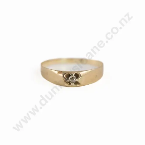 Vintage 14ct Single Old Diamond Band Ring