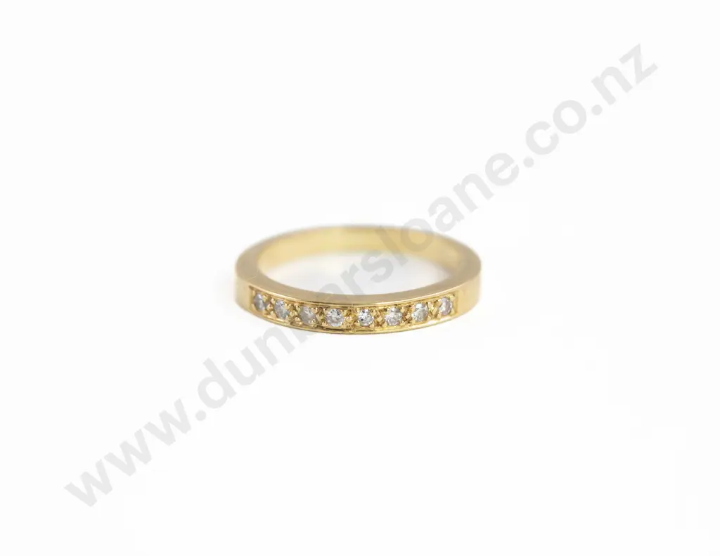 French 18ct (Eagle Head Hallmark) Eight Stone Diamond Eternity Band Image 1++