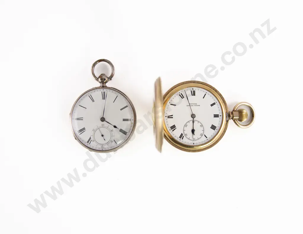 Gold Plated Half Hunter Cased Pocket Watch Image 1++