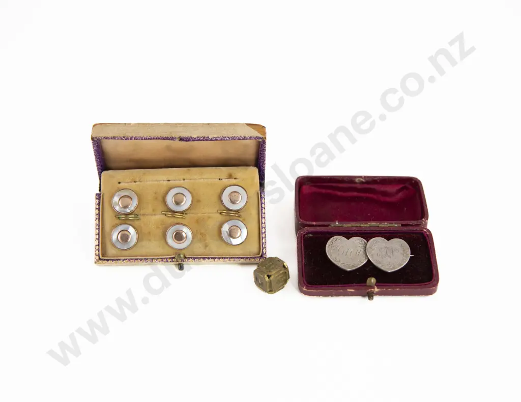 Victorian Silver Double Heart Memorial Brooch Image 1++