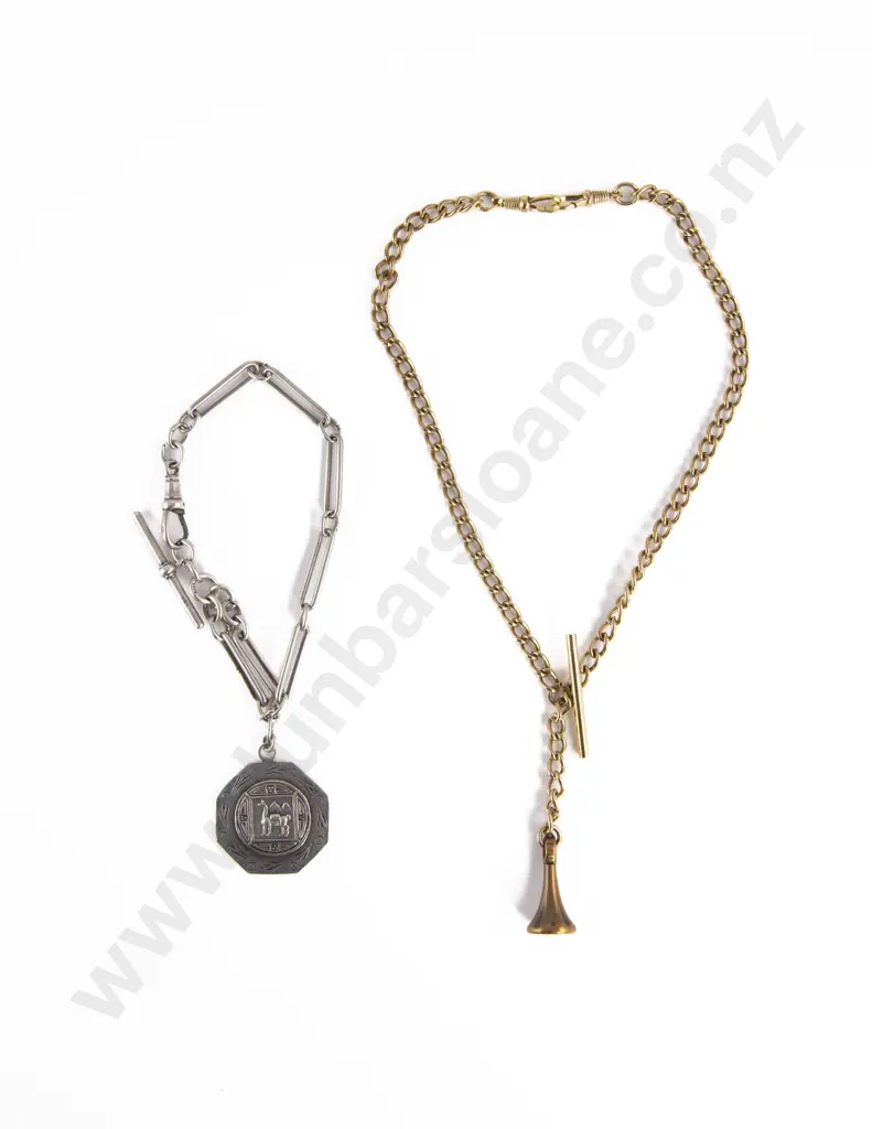 Gold Plated Curb Link Albert Chain Image 1++