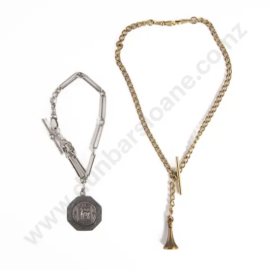 Gold Plated Curb Link Albert Chain