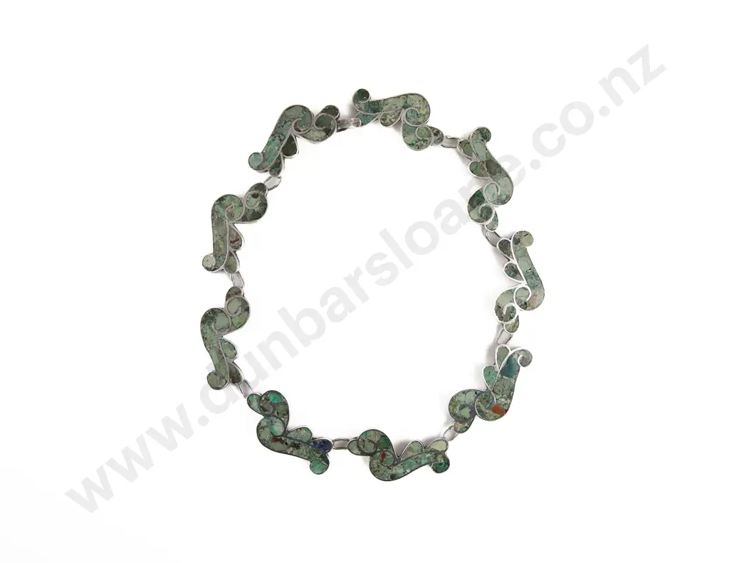 Vintage Mexican Sterling Silver and Turquoise Necklace Image 1++