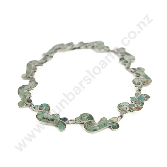Vintage Mexican Sterling Silver and Turquoise Necklace