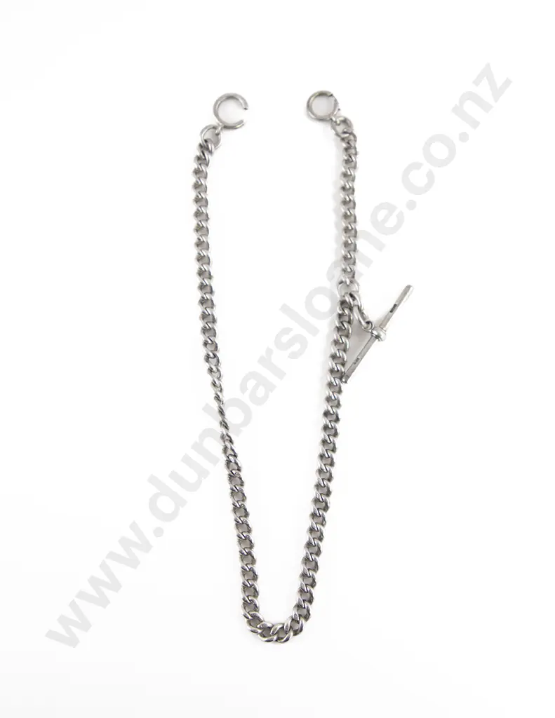 S/S Curb Link Albert Chain Image 1++