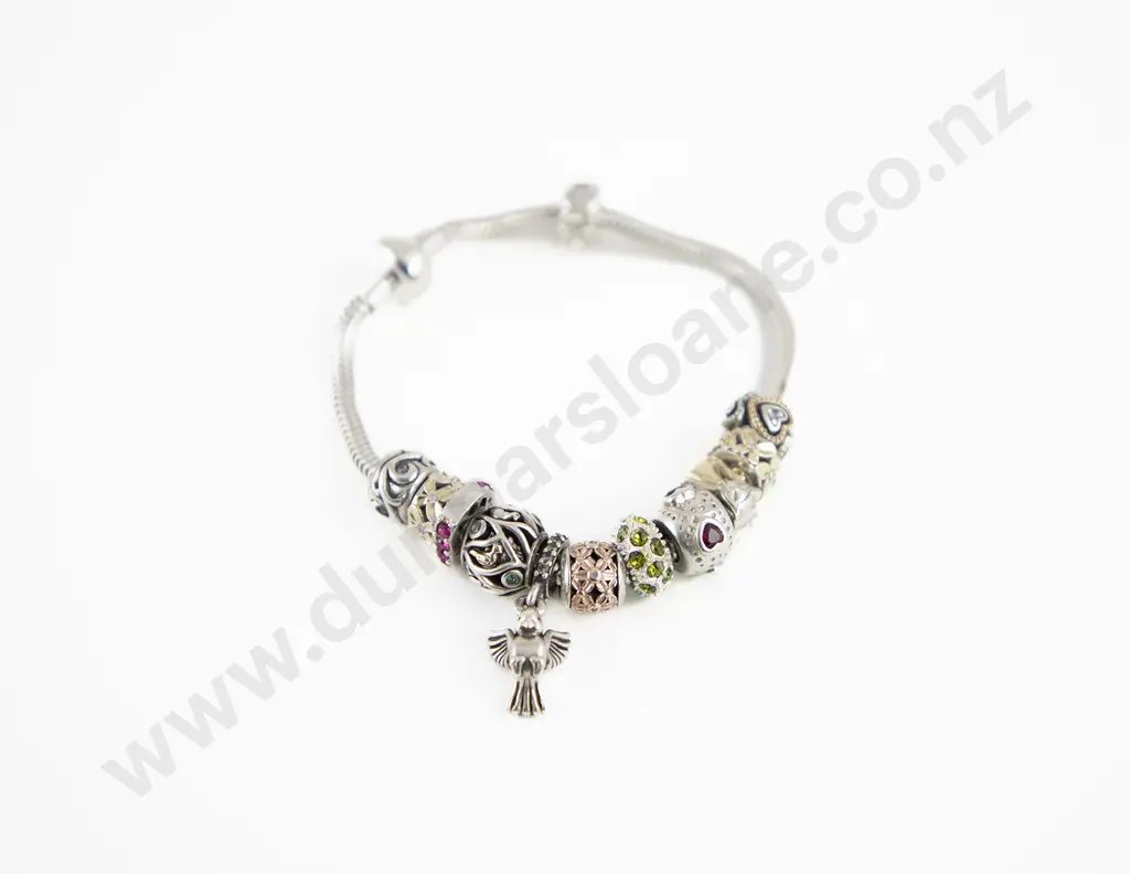 Pandora .925 Silver Type 12 Charm Bracelet Image 1++