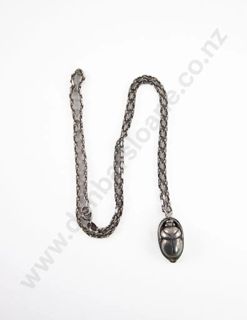 S/S Scarab Charm Pendant on Chain Image 1++