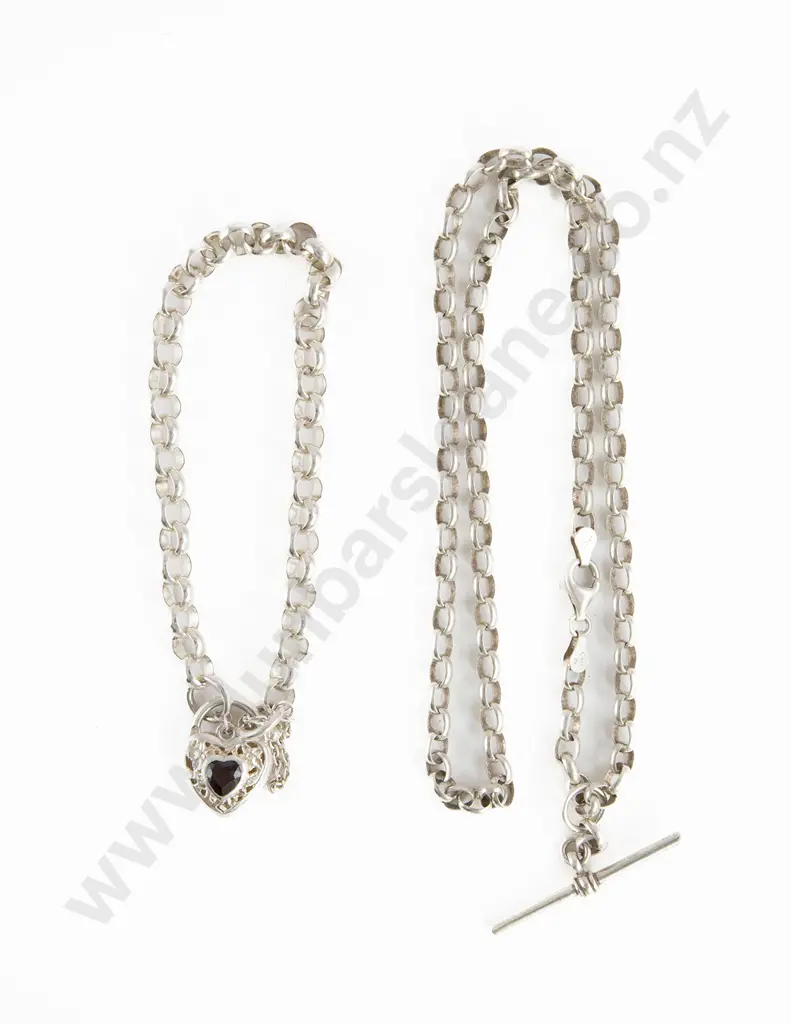 S/S Trace Link Neck Chain and Bracelet Image 1++