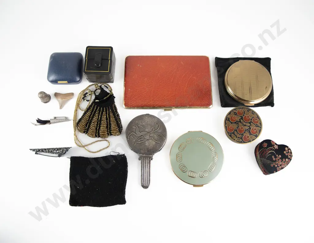 Jewellery Box and Small Qty Costume Jewellery with Compacts Vanity Mirror Cigarette Case Image 1++