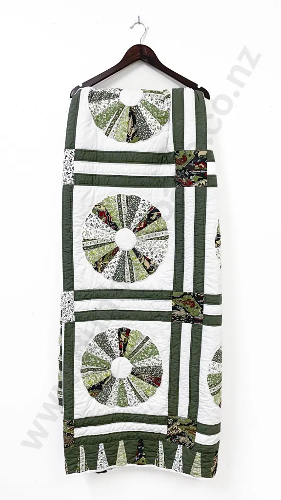 Modern Machine Worked Printed Cotton Quilt Image 1++