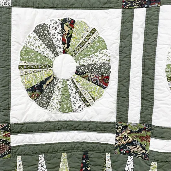 Modern Machine Worked Printed Cotton Quilt