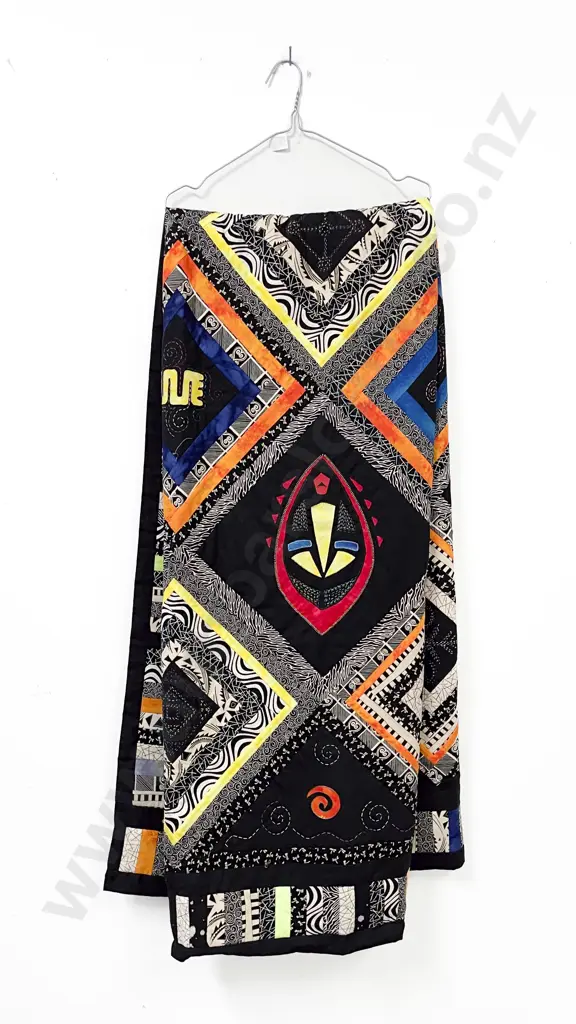 Modern Machine African Inspired Pattern Quilt Image 1++