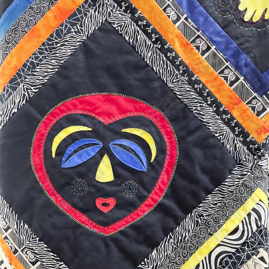 Modern Machine African Inspired Pattern Quilt Image 1++