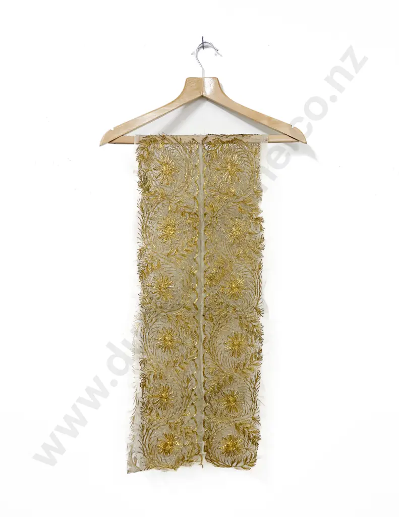 Antique Gold Thread Embroidered Panel Image 1++