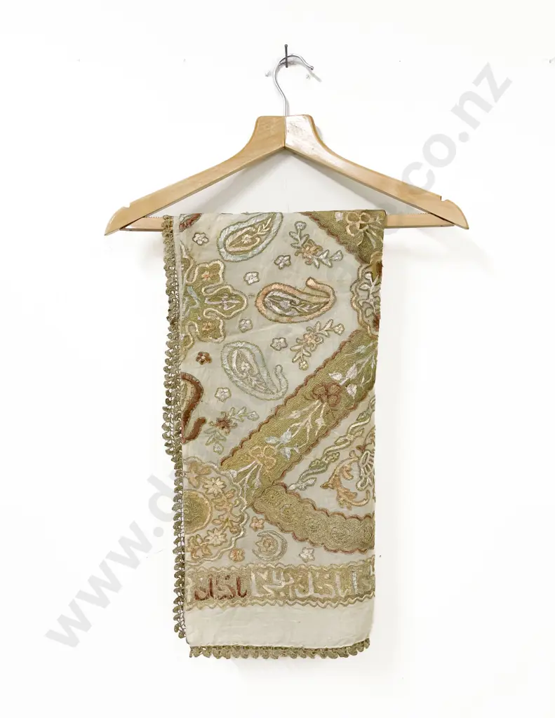 Antique Silk and Gold Thread Embroidered Table Cover Image 1++