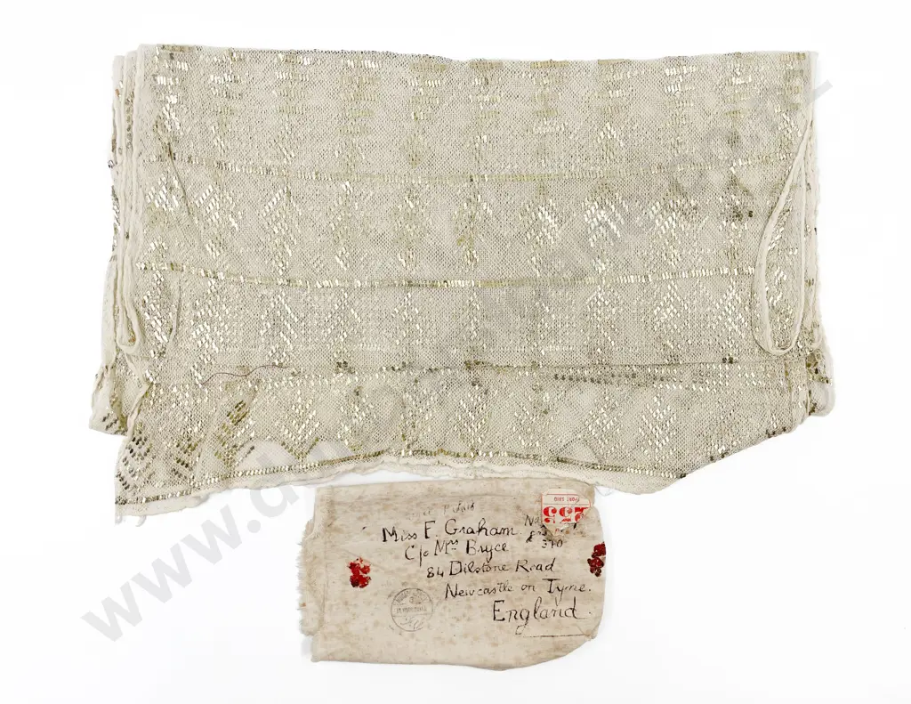 Early C20th Egyptian Assuit Silvered Shawl Image 1++