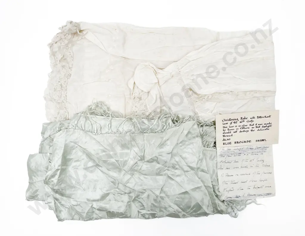 Edwardian Fine Cotton and Lace Christening Gown Image 1++
