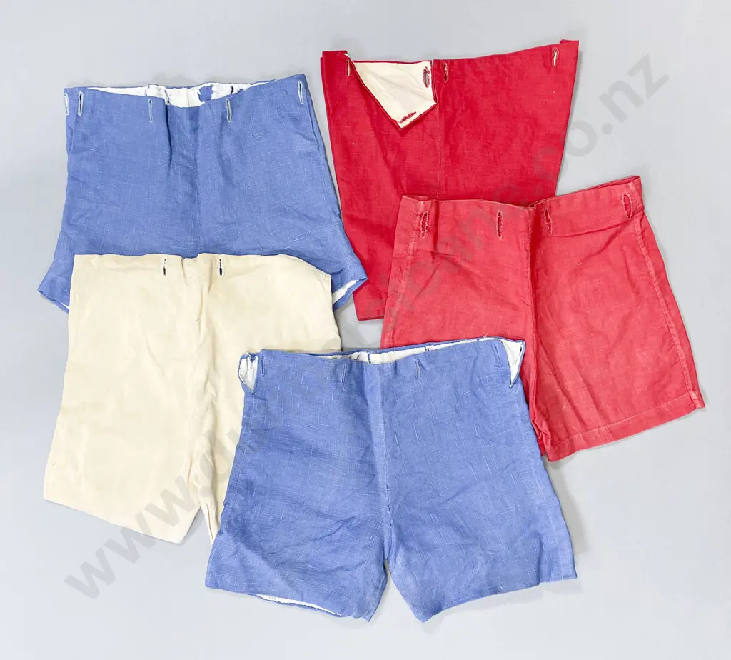 C1920's Blue Red and Cream Linen Toddler Outfits Image 1++