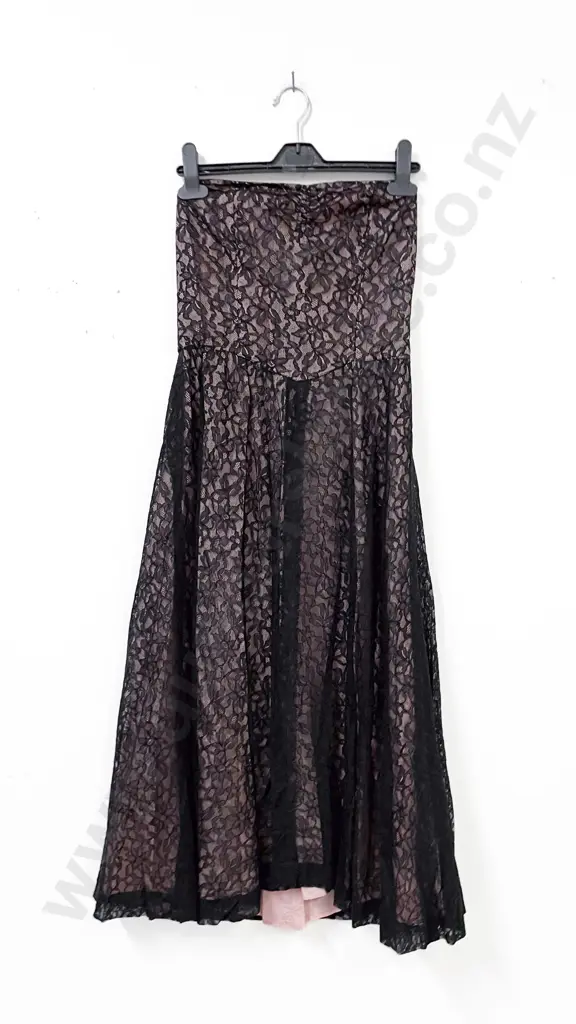 Vintage Labelled Roussine Black Satin and Lace Cocktail Dress with Over Jacket Image 1++
