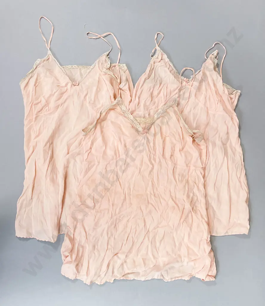 Three Vintage Pink Camisoles Image 1++