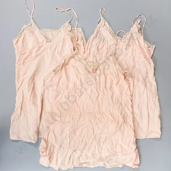 Three Vintage Pink Camisoles