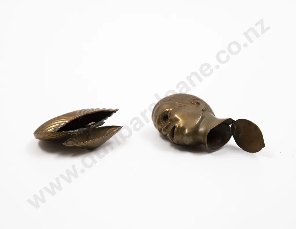Two Brass Ornamental Vesta Cases Image 1++
