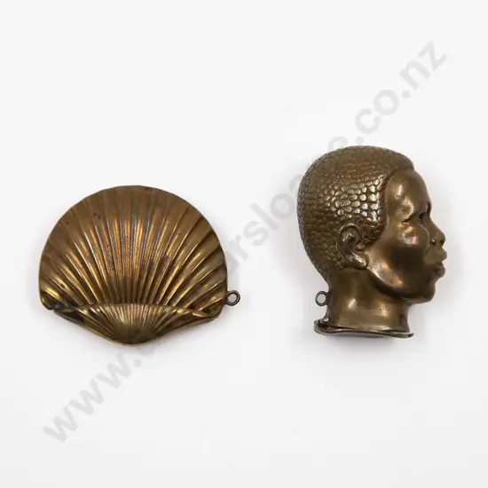 Two Brass Ornamental Vesta Cases