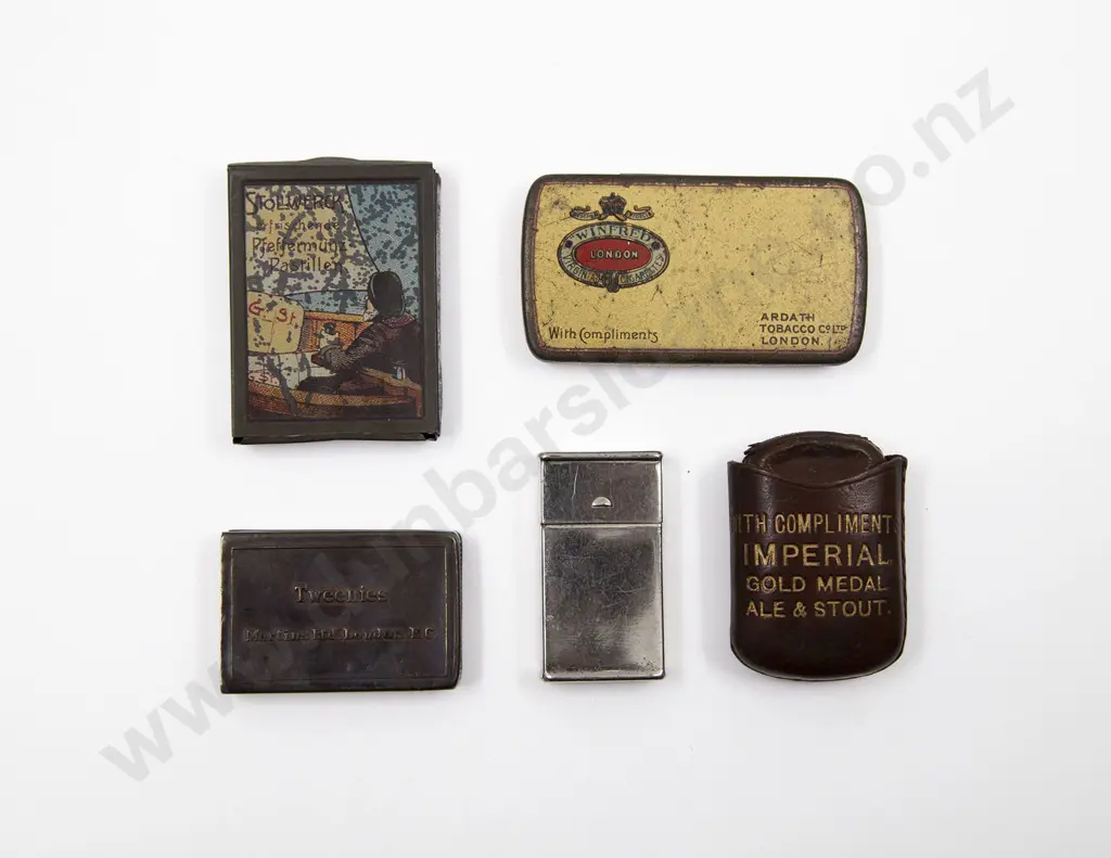 Four Vesta Boxes/Cases and Peppermint Tin Including; 'Gillette Blades' Case Image 1++