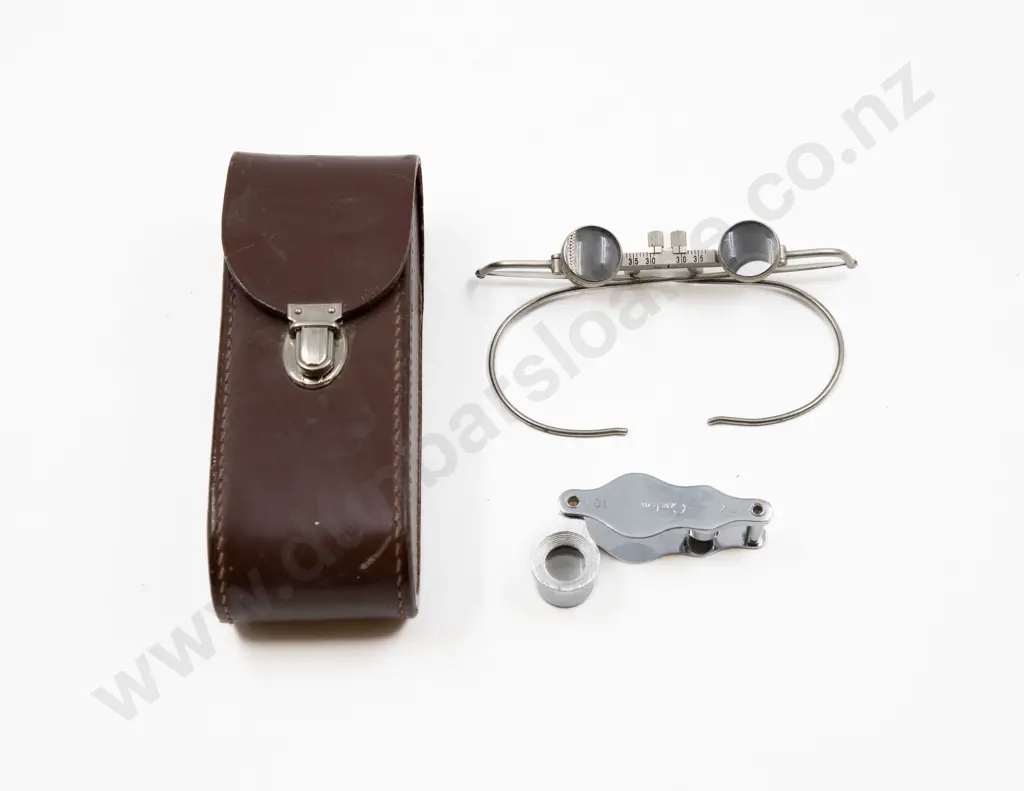 Cased Pair Zeiss Jena x2 Magnify Spectacles and 10x/15x eye glass Image 1++