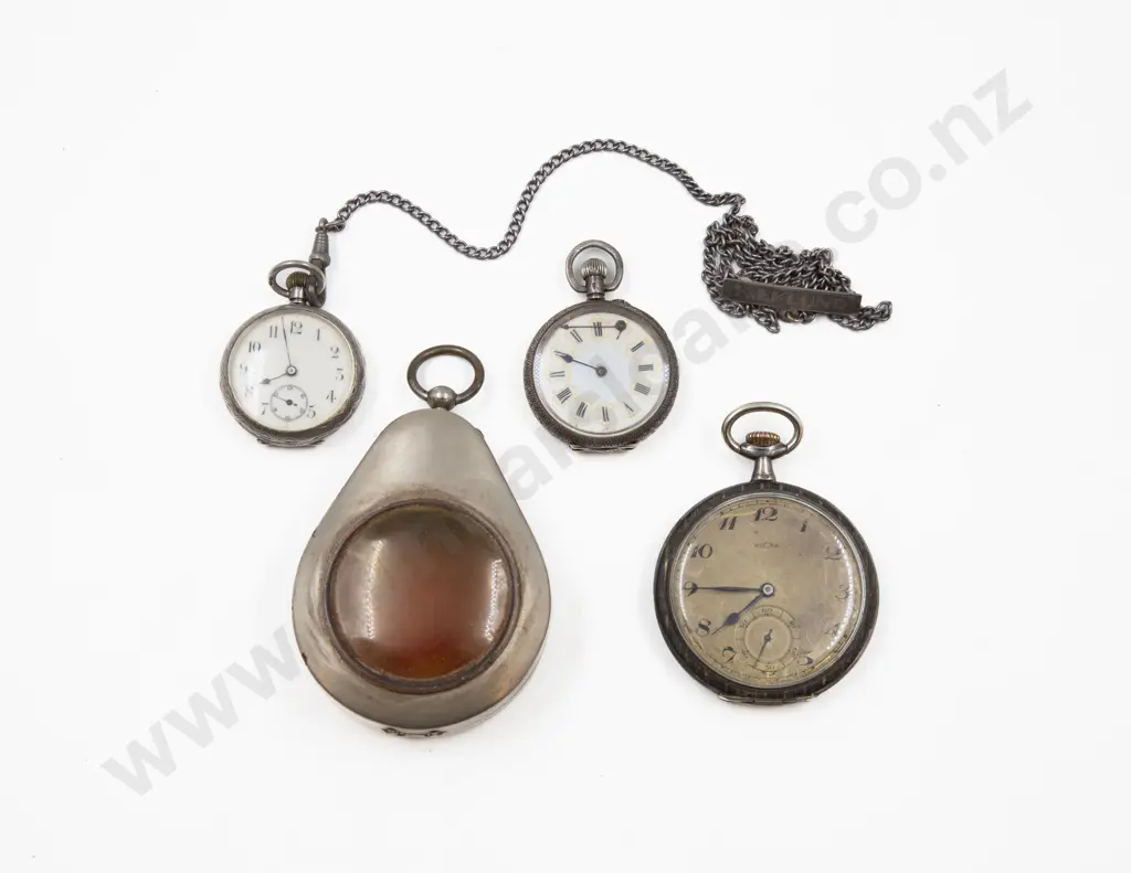 Two S/S Cased Fob Watches Image 1++