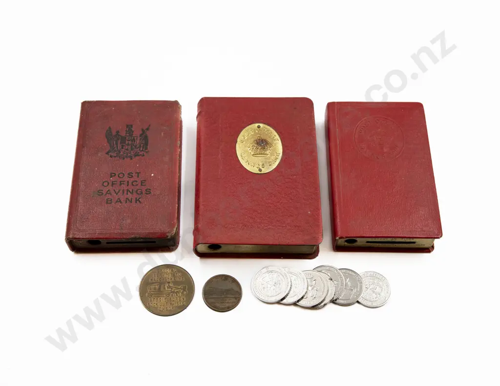 Three NZ Post Office Savings Banks two medallions and commemorative millennium tokens Image 1++