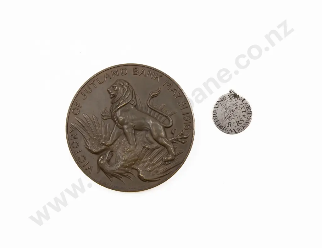 Bronze Commemorative Jutland Medallion and silver token Image 1++