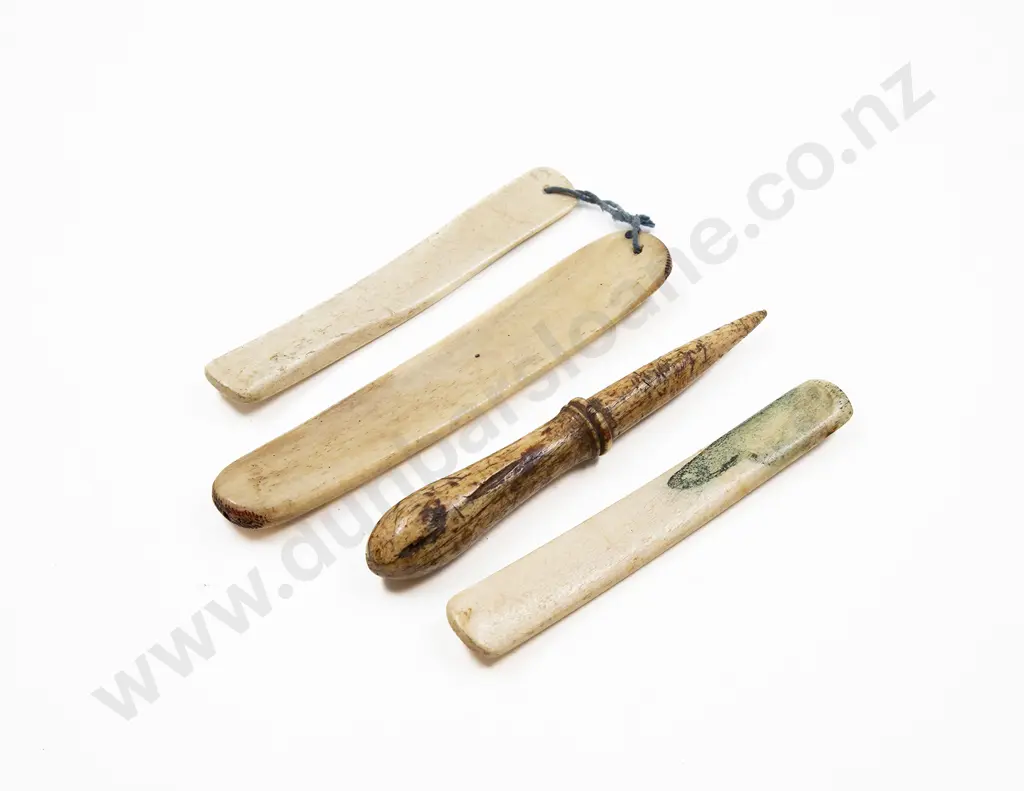 C19th Whale Bone Sailmaker's Fid and Seam Rubbers Image 1++